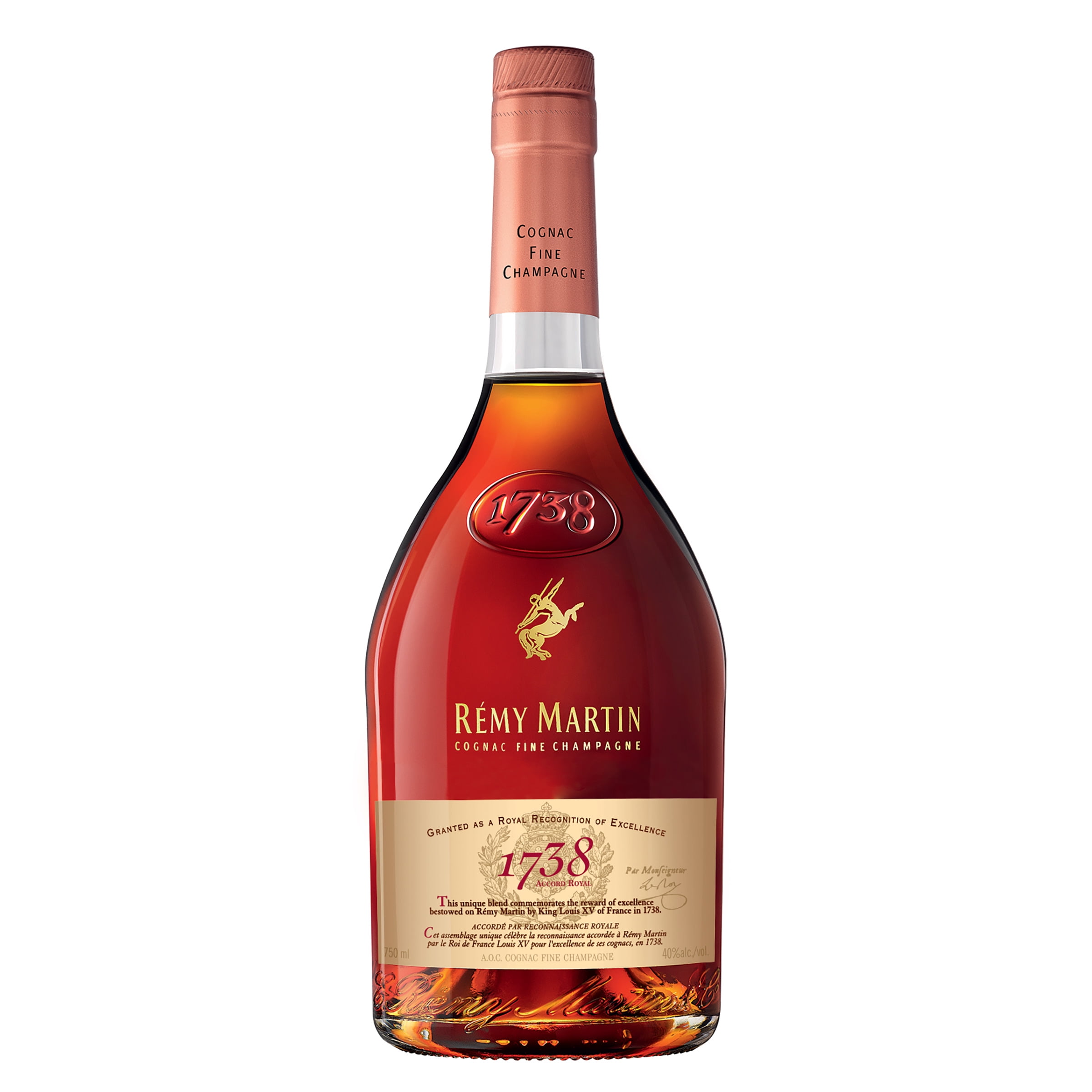 Remy Martin 1738 Accord Royal Cognac, 750ml Glass Bottle, 40% ABV