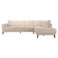 thumbnail image 1 of Remy Mid Century Modern Fabric Right-Facing Sectional Sofa in Cream, 1 of 6