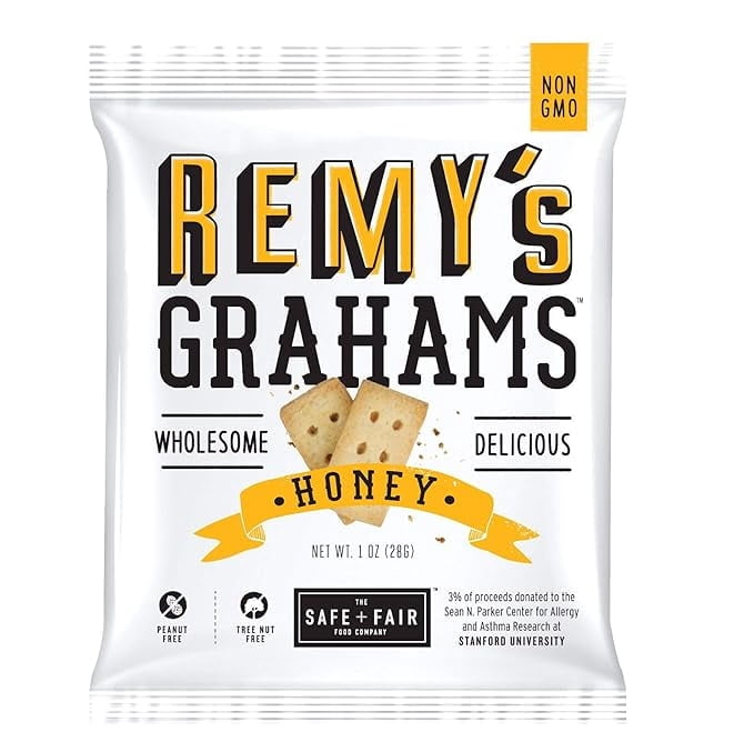 Remy's Nut Free All Natural Honey Grahams, 1 Ounce size (20 Packages)