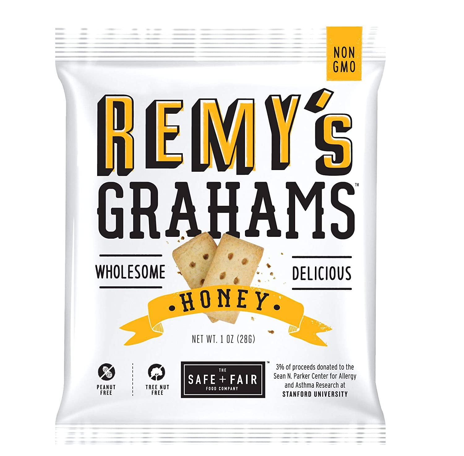 Remys Nut Free All Natural Honey Grahams, 1 Ounce - 192 per case.