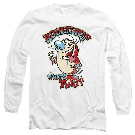 Ren And Stimpy Adulting What's That? Unisex Adult Long-Sleeve T Shirt