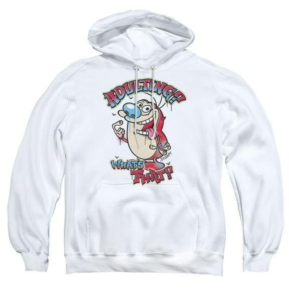 Ren And Stimpy Adulting What's That? Unisex Adult Pull-Over Hoodie