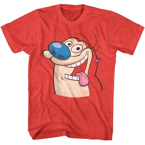 Introducing Stimpy from Ren and Stimpy Men's T Shirt (RedHeather, AdultL)