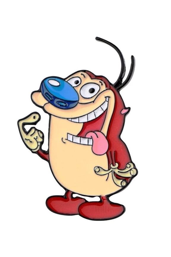 Ren And Stimpy Cartoon Stimpy Character Figure 1 Inches Tall Enamel Metal Pin