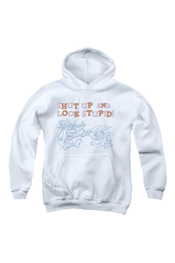 Ren And Stimpy Shut Up and Look Stupid! Unisex Youth Pull-Over Hoodie