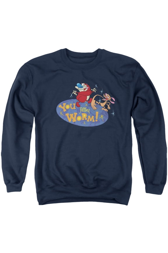 Ren And Stimpy You Filthy Worm! Unisex Adult Crewneck Sweatshirt