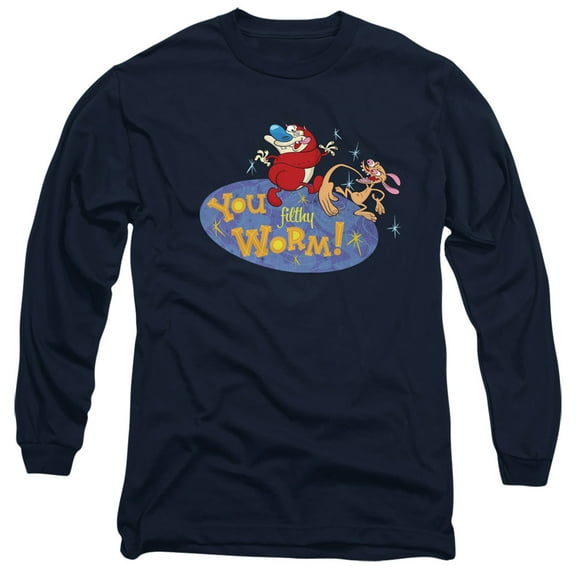Ren And Stimpy You Filthy Worm! Unisex Adult Long-Sleeve T Shirt