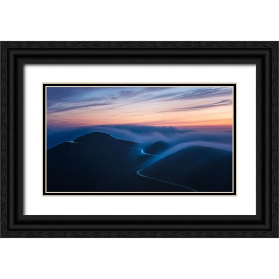 Ren, Chuanxu 32x20 Black Ornate Wood Framed with Double Matting Museum Art Print Titled - Soaking In Fog