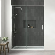 Ren Selections 60 in W x 78-3/4 in H Sliding Shower Door with Premium Satin Nickel Finish