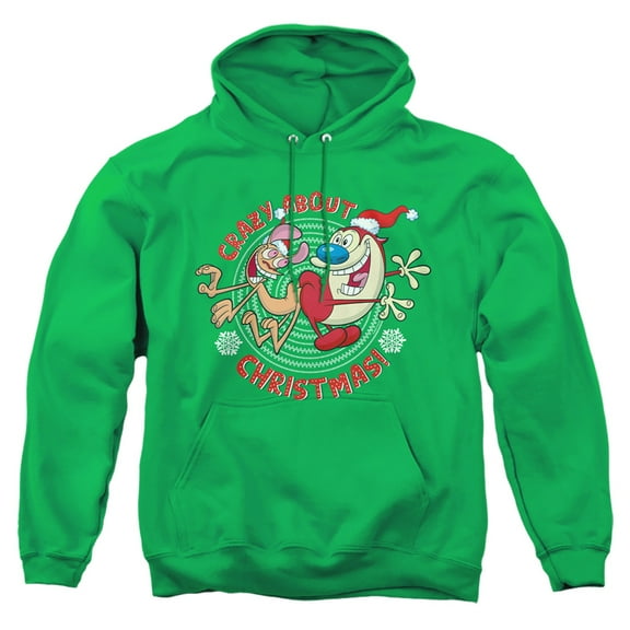 Ren & Stimpy Crazy About Christmas Unisex Adult Pull-Over Hoodie