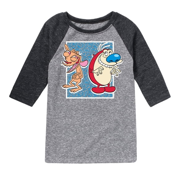 Ren & Stimpy - Friendly Laughter - Toddler And Youth Raglan Graphic T-Shirt