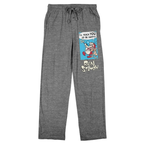 Ren & Stimpy Men's Heather Gray Sleep Pants-Large