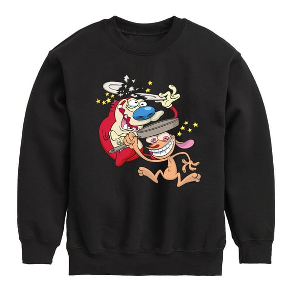 Ren & Stimpy - Smashing Time - Toddler And Youth Crewneck Fleece Sweatshirt