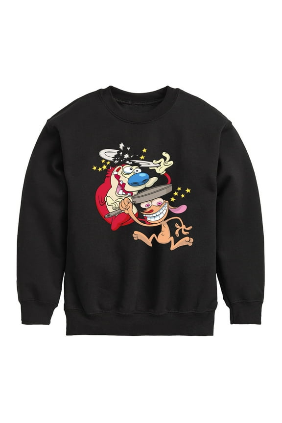 Ren & Stimpy - Smashing Time - Toddler And Youth Crewneck Fleece Sweatshirt