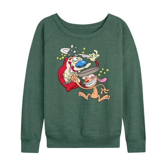 Ren & Stimpy - Smashing Time - Women's Lightweight French Terry Long Sleeve Shirt