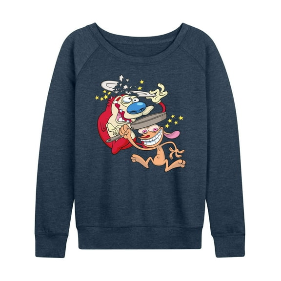Ren & Stimpy - Smashing Time - Women's Lightweight French Terry Long Sleeve Shirt