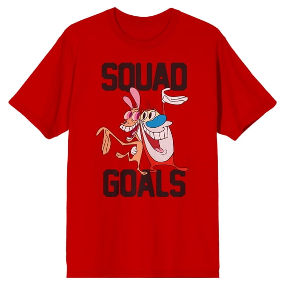Ren & Stimpy Squad Goals Red Casual T-Shirt Large