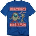 thumbnail image 1 of Ren & Stimpy T-Shirt Happy, Happy Holidays Ugly Christmas Sweater Unisex Graphic Tee For Men & Women, 1 of 7
