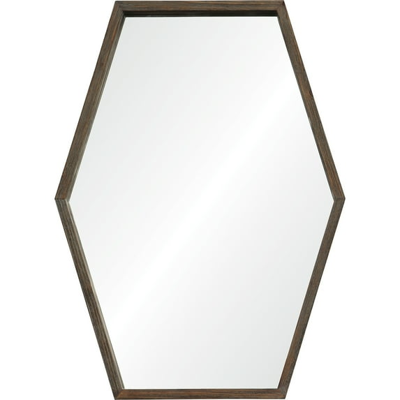 Ren Wil Mt2209 Movi 38" X 28" Geometric Polygon Rustic Wood Framed Wall Mirror - Rustic