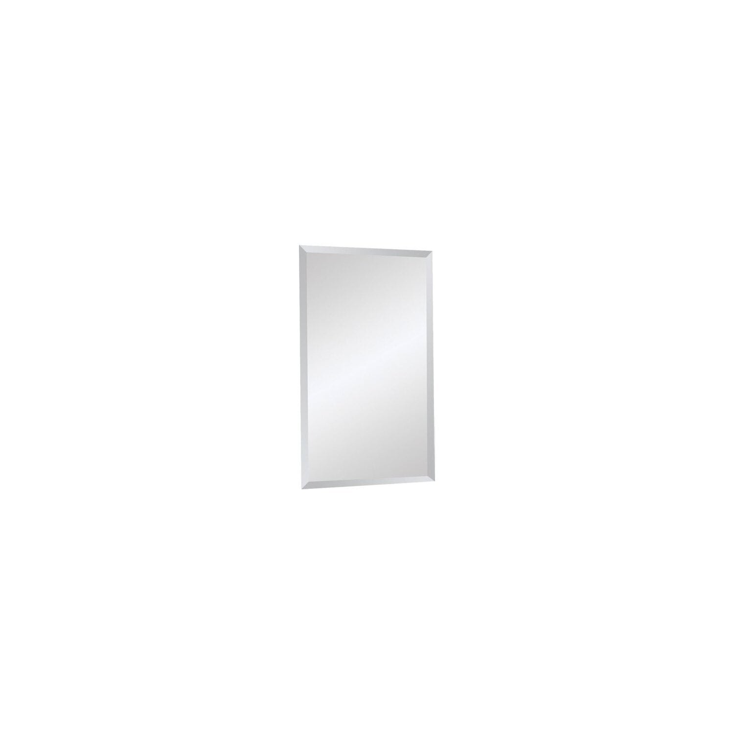 Sleek Frameless Beveled Rectangular Wall Mirror 20" x 34"
