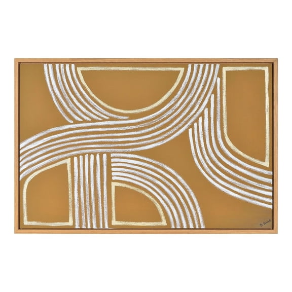 Ren Wil OL2055 Milestone 40" X 60" Framed Abstract Painting - Beige