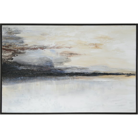Ren Wil Ol1890 Warran 60" X 40" Framed Abstract Painting - Black