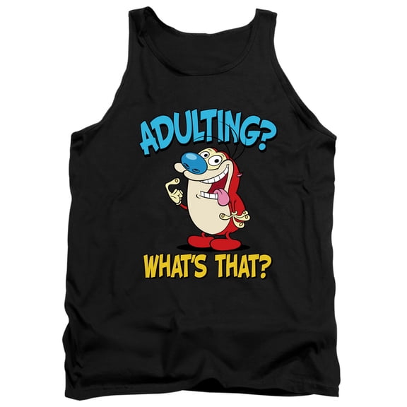 Ren and Stimpy Adulting 2 Unisex Adult Tank Top,Black, Small