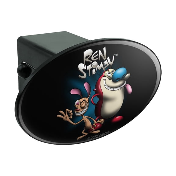 Ren and Stimpy Airbrush Oval Tow Trailer Hitch Cover Plug Insert