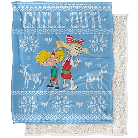Ren and Stimpy Blanket, 50'x60' Chill Out Silky Touch Sherpa Back Super Soft Throw Blanket