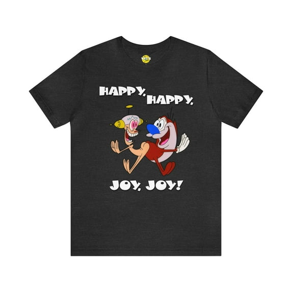 Ren and Stimpy Happy Happy Joy Joy Short Sleeve TShirt - 90s Retro Cartoon