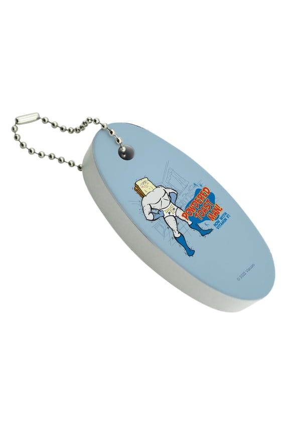 Ren and Stimpy Powdered Toast Man Floating Keychain Oval Foam Fishing Boat Buoy Key Float
