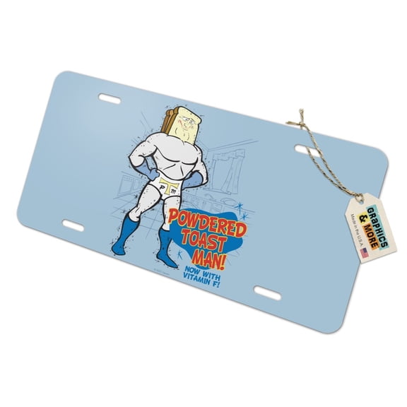 Ren and Stimpy Powdered Toast Man Novelty Metal Vanity Tag License Plate