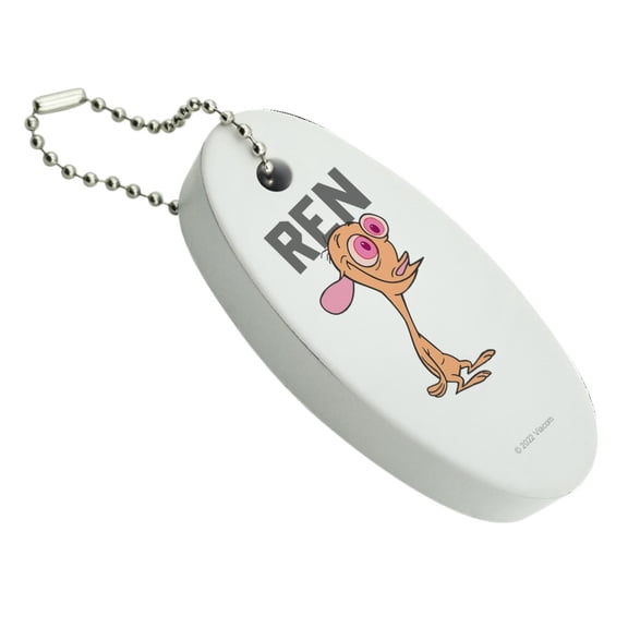 Ren and Stimpy Show Collegiate Ren Floating Keychain Oval Foam Fishing Boat Buoy Key Float