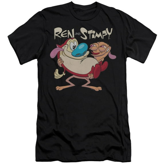 Ren and Stimpy Two of a Kind Unisex Adult Canvas Brand T Shirt