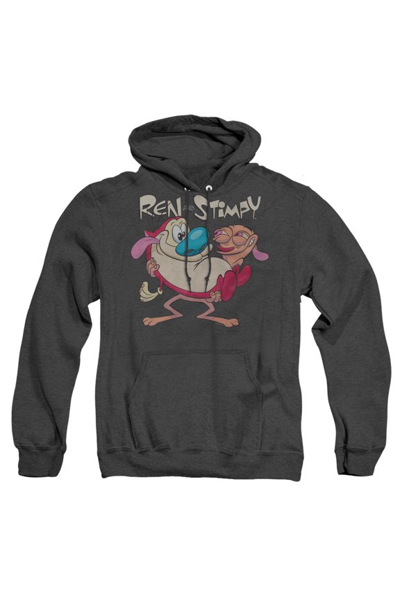 Ren and Stimpy Two of a Kind Unisex Adult Pull-Over Heather Hoodie