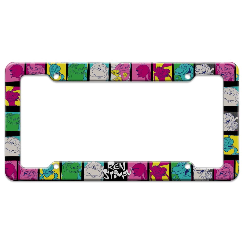 Stimpy Computer Frame Ren and Stimpy Warhol Grid Front License Plate Tag Frame - Walmart.com