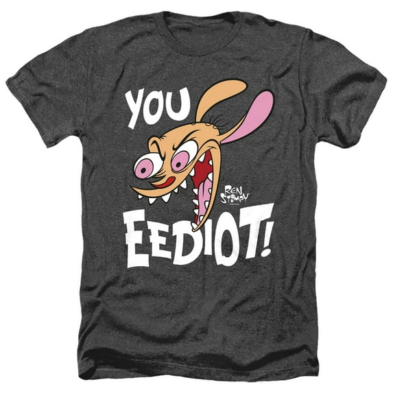 Ren and Stimpy You Eediot! Unisex Adult Heather T Shirt