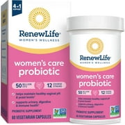 Ren, ew-Life Women's Dual-Action Probiotic, 50 Billion CFU per Serving, pH Balance & Microbiome Support with L. Rhamnosus GG, Dairy/Soy/Gluten-Free, 60 Capsules