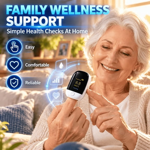 RenVicor Blood Glucose Monitor, Home Health Monitoring Device (Batteries Included)
