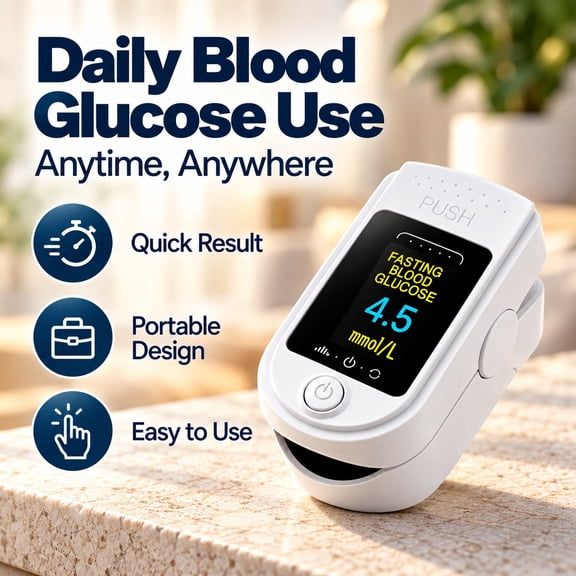 RenVicor Blood Glucose Monitor, Portable Glucose Testing Device For Daily Monitoring