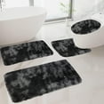 thumbnail image 1 of Home Decor RenXiang Mixed Colors Bath Mats 4 Set Bathroom Rugs for 4 Pcs Toilet Mats Universal Soft Comfortable Water Absorption Non-Slip Thick Machine Washable Easy Dry Dark Color Black, 1 of 7