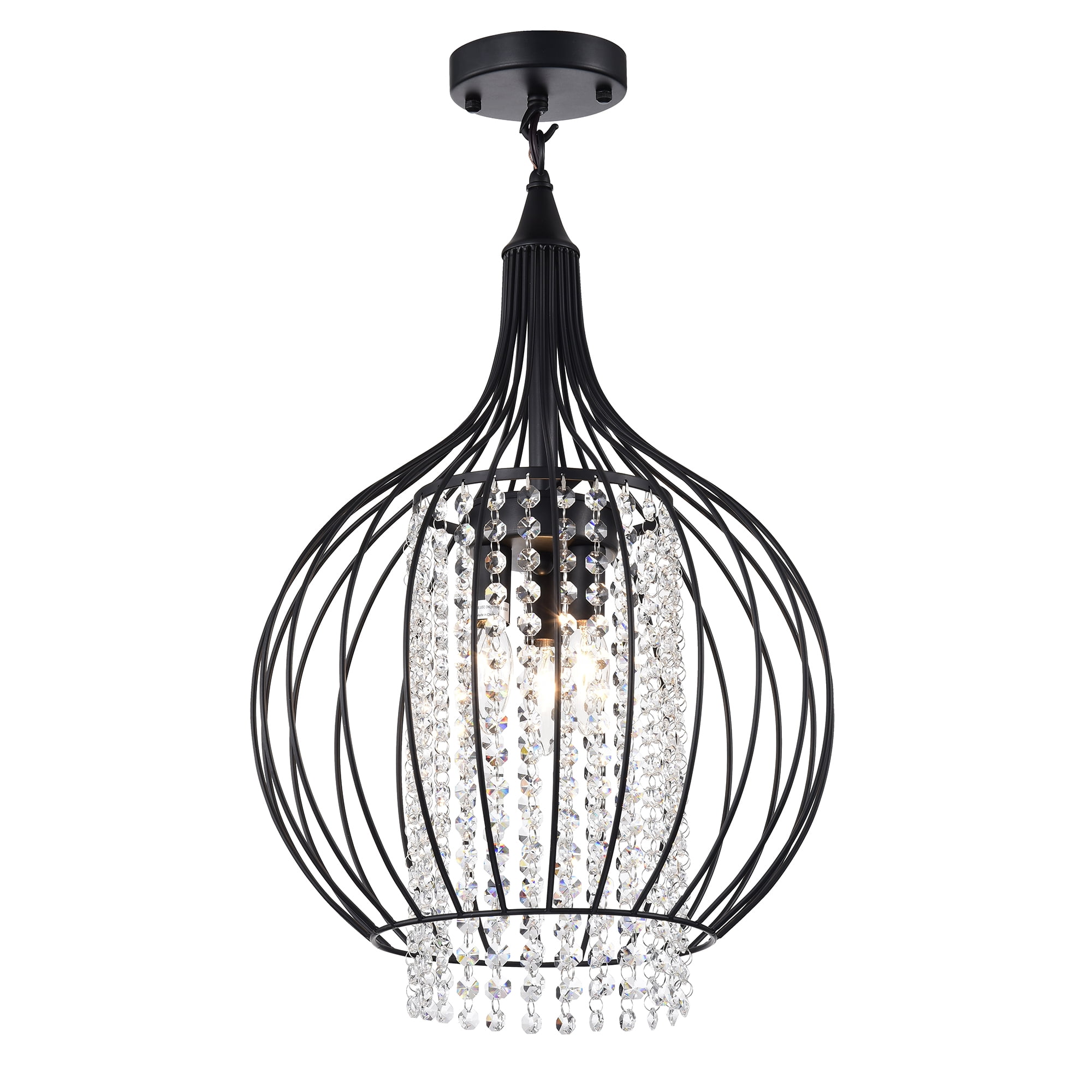Rena Matte Black 3-light Chandelier