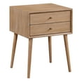 thumbnail image 1 of Rena Mid-Century Modern 2-drawer Side Table in Engineered Wood Ash Finish, 1 of 9