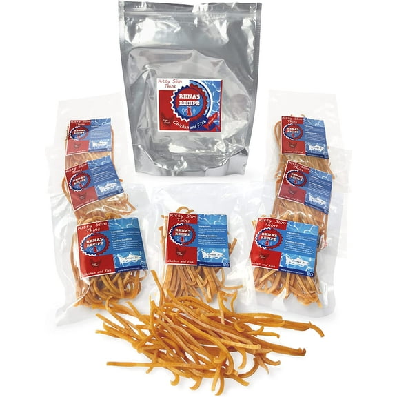 Rena's Recipe Kitty Slim Thins (Chicken and Fish) 1.5 oz (48g) X 7 Bags