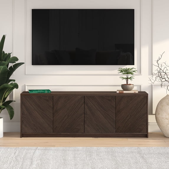 Renad Rectangular TV Stand for TV's up to 78" in Alder Brown