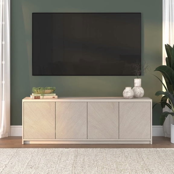 Renad Rectangular TV Stand for TV's up to 78" in Alder White