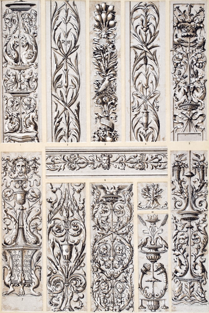 Renaissance No 2 Plate Lxxv From The Grammar Of Ornament By Owen Jones Published By Day & Son London 1865 Canvas Art - Ken Welsh Design Pics (24 x 36)