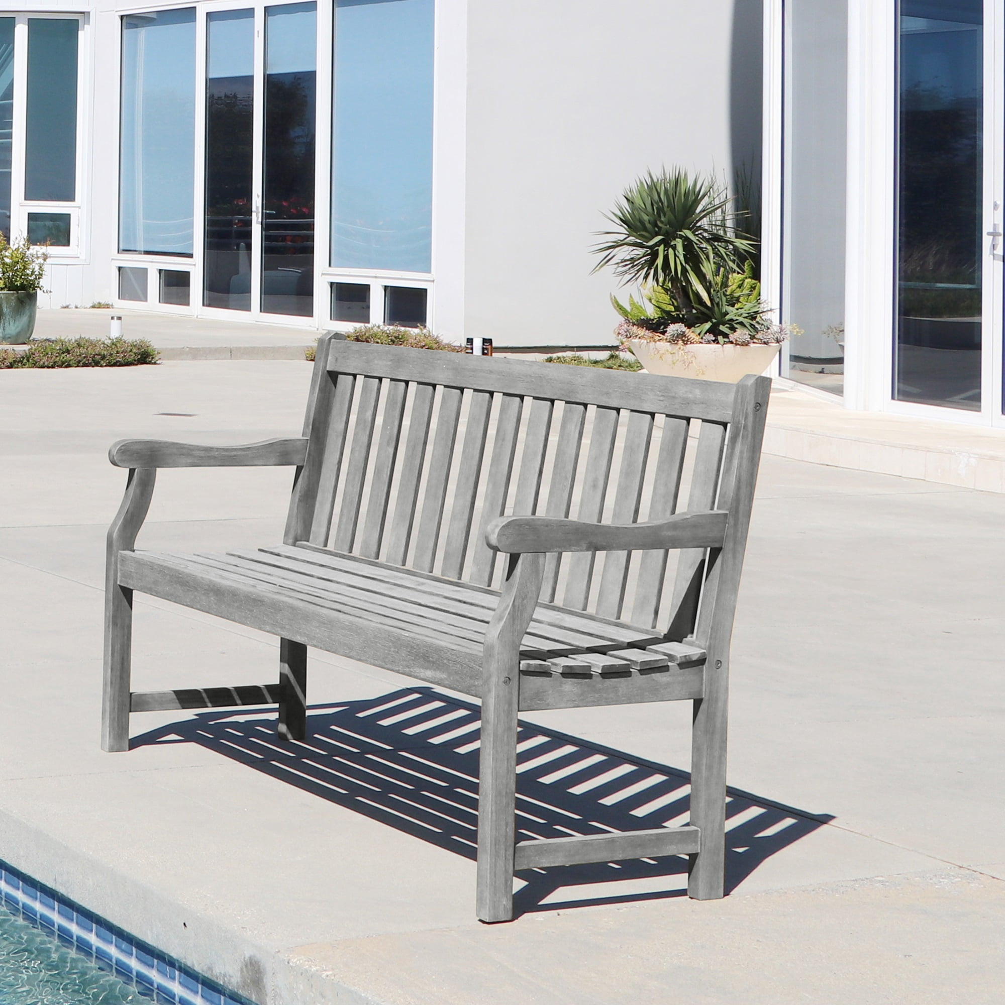 Renaissance 3-seater Outdoor Hand-scraped Hardwood Garden Bench ...