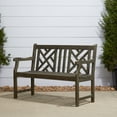 thumbnail image 1 of Renaissance 4-Foot Gray Wash Wood Patio Garden High-back Bench, 1 of 5
