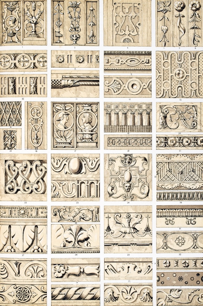 Renaissance No 8 Plate Lxxxi From The Grammar Of Ornament By Owen Jones Published By Day & Son London 1865 Canvas Art - Ken Welsh Design Pics (22 x 36)